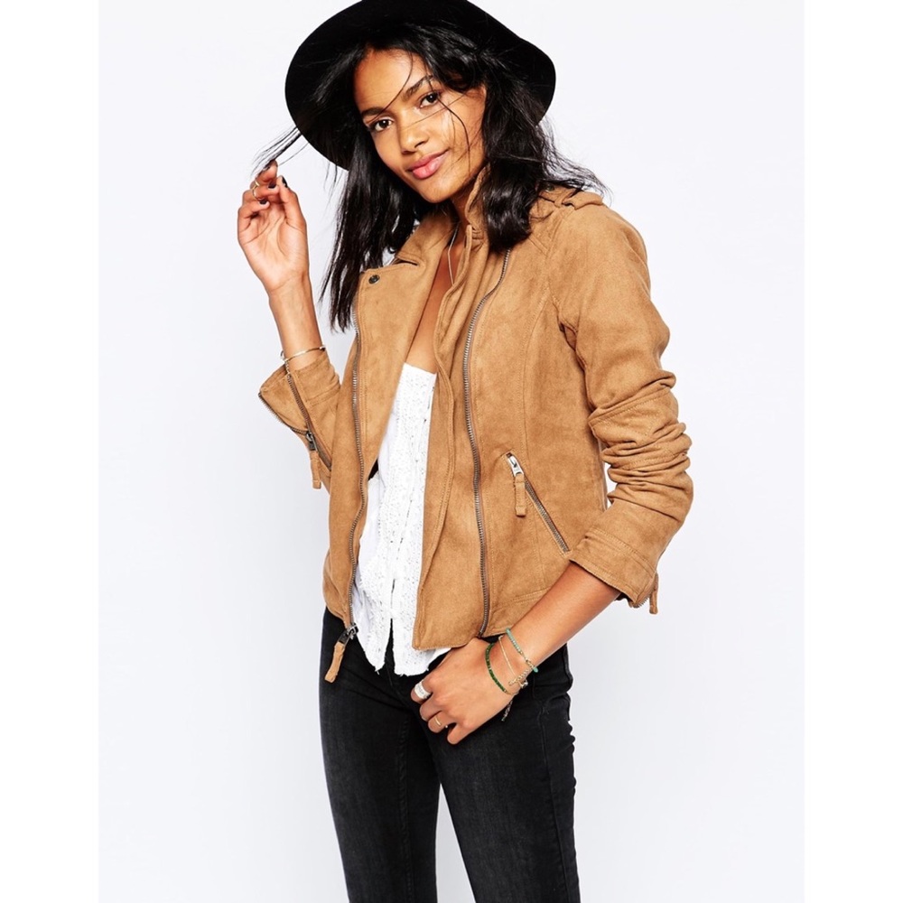 NWT Abercrombie & Fitch Faux Suede Moto Jacket